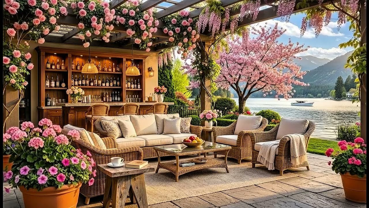 Morning Jazz Music for Work & Study ☕ Spring Cafe Ambience with Forest Sounds
