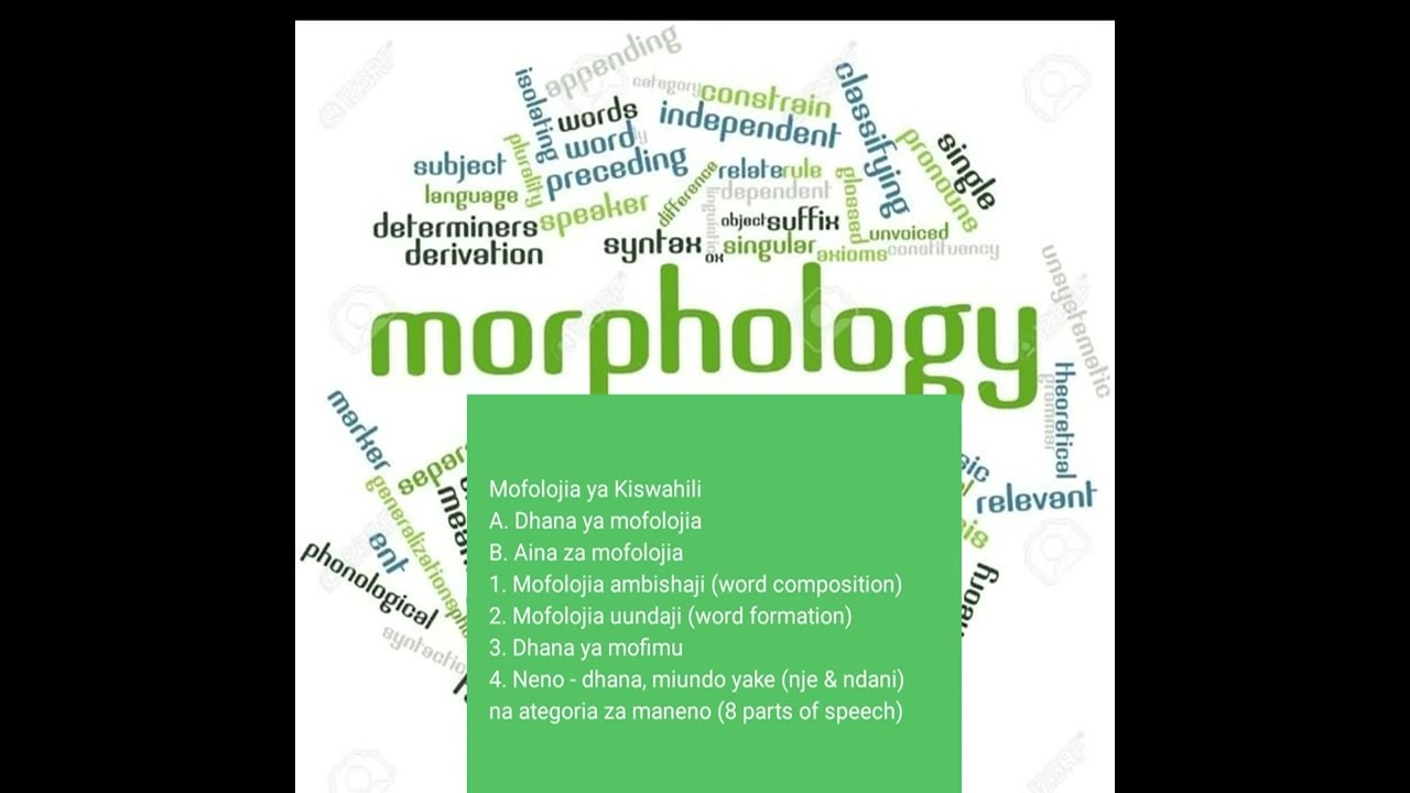 Mofolojia ya Kiswahili//mofu/ mofimu na miundo ya mofu||Kiswahili morphology
