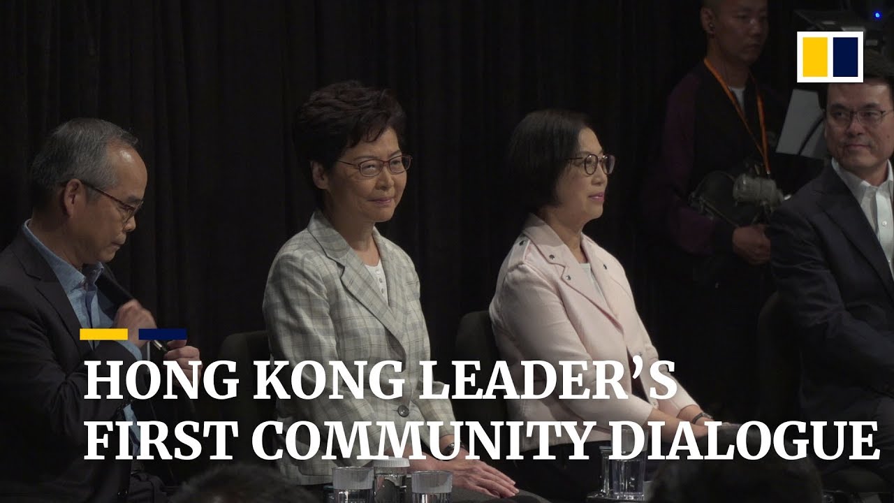 Hong Kong leader’s first community dialogue