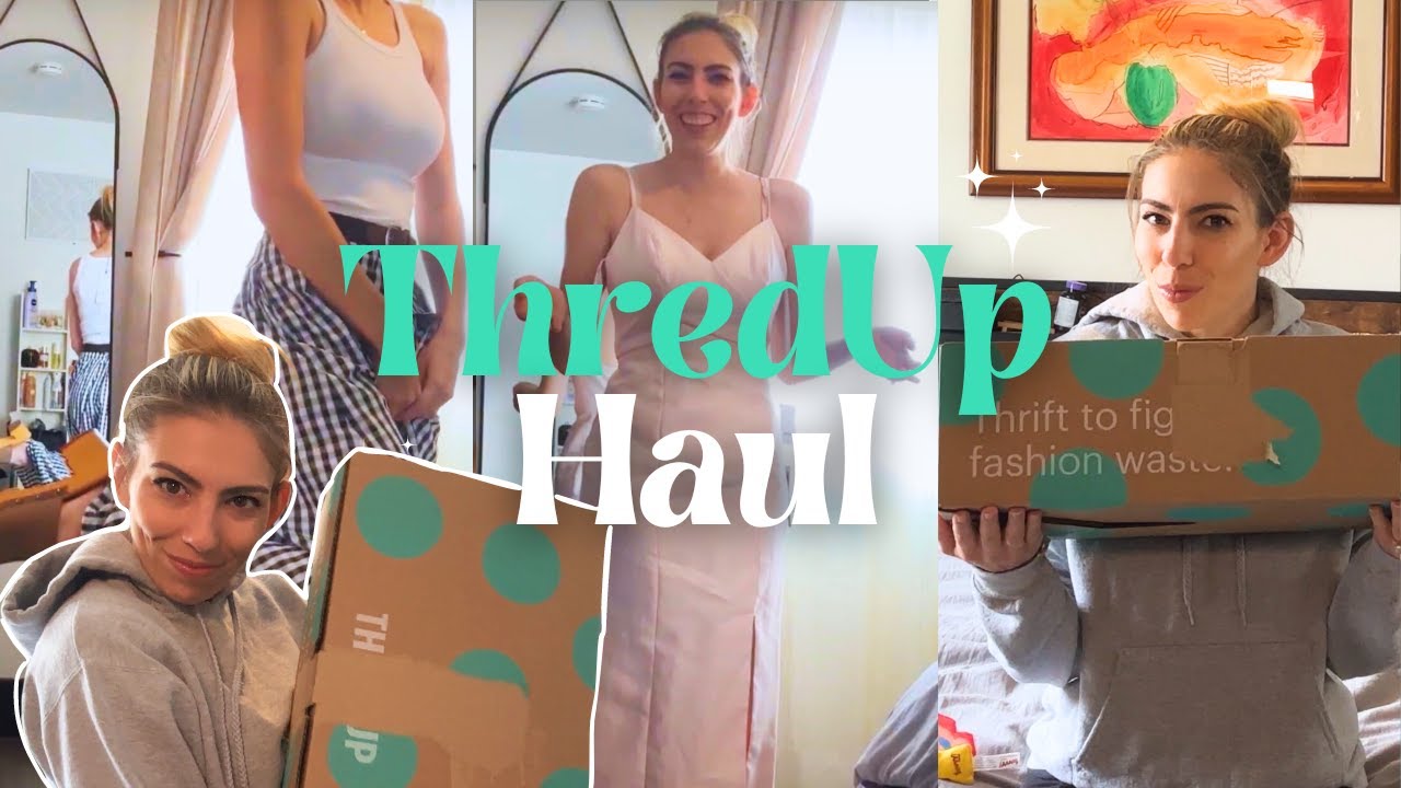 Online Thrift Finds | ThredUP Try On Haul + Unboxing 📦