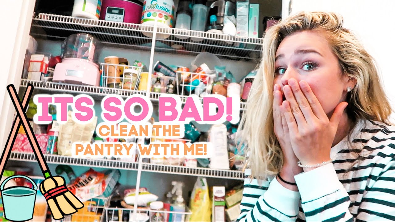 CLEAN & ORGANIZE THE PANTRY WITH ME // IT'S A DISASTER! *fall cleaning*