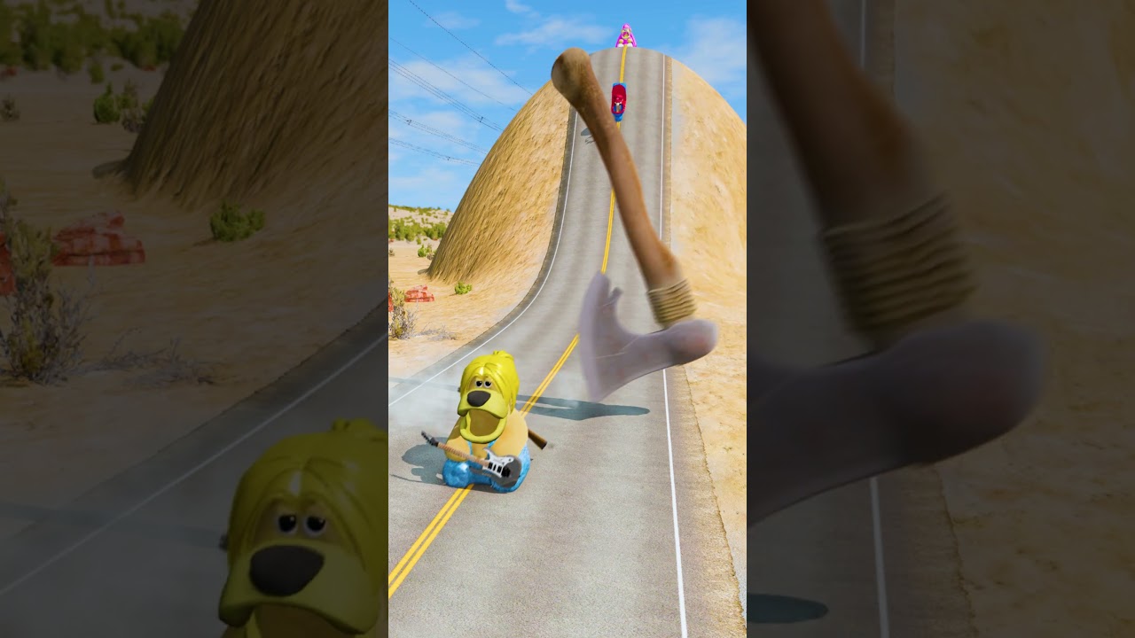 Skibidi Toilet & Freddy VS Spinning Axe Trap Hill Crush &ndash; BeamNG.drive