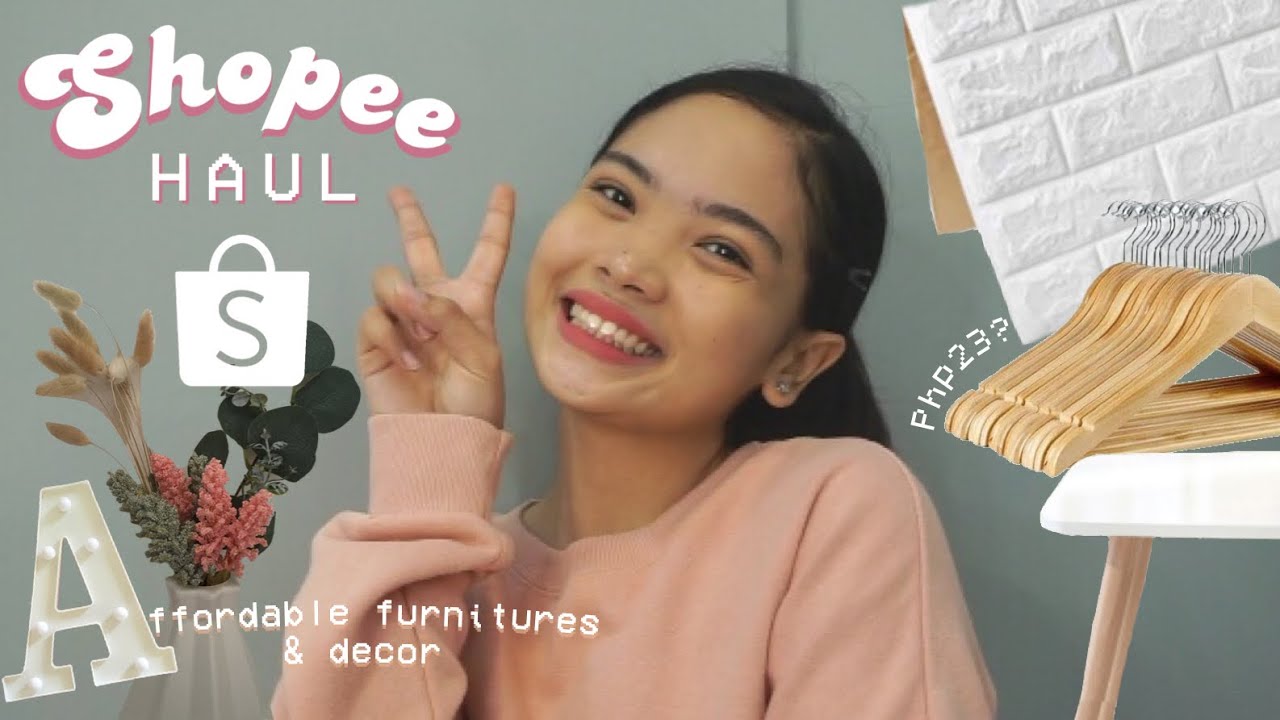MOST AFFORDABLE SHOPEE ROOM DECOR HAUL (furnitures, blinds, hangers, bedsheets, fake plants, etc.)