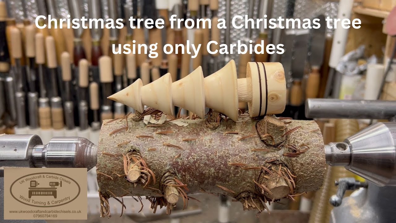Woodturning a Christmas Tree from a Christmas Tree, using my Carbides