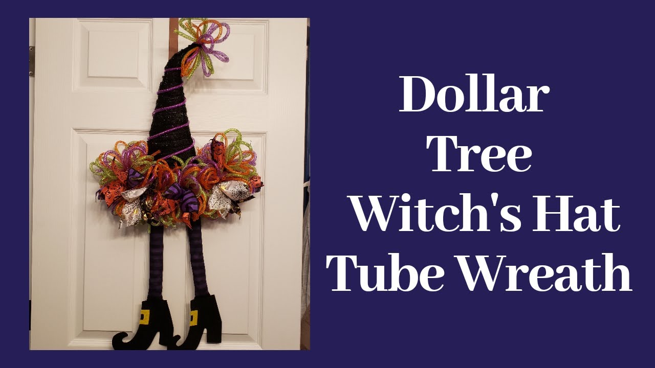 Dollar Tree Witch's Hat Tube Wreath