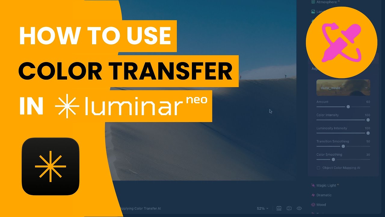 Luminar NEO: How to use COLOR TRANSFER tool