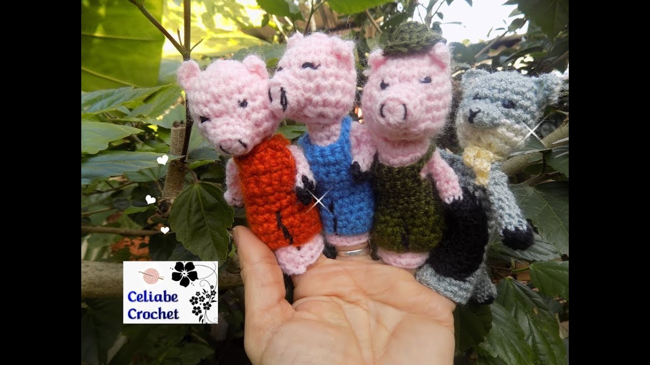 🐷🐖🐏🤩Como tejer Titeres  amigurumis de dedo a crochet,ganchillo🐷🐖🦊🌷