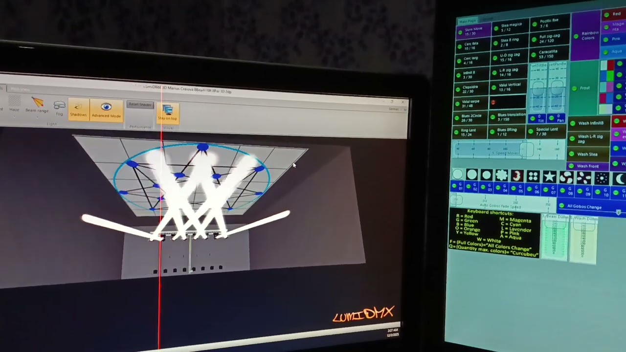 New moves (in mirror) for beams in Lumidmx. 