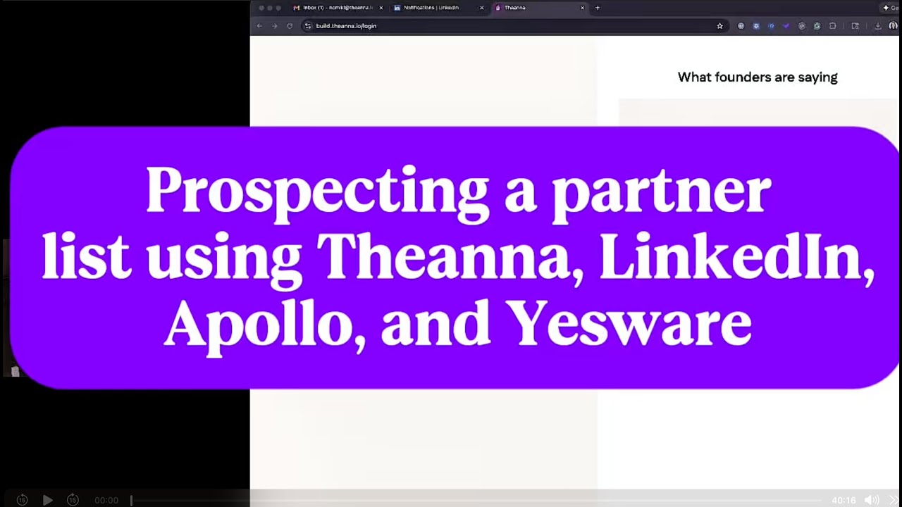 Prospecting Software Partners for Theanna's Perk Program for Female Founders Building Tech