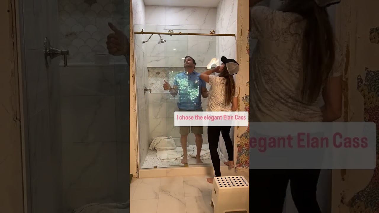 VIGO Elan Cass Aerodynamic Frameless Sliding Glass Shower Door