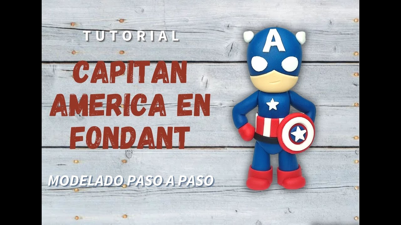 Cómo hacer Capitán América en Fondant/ Captain America Cake Topper /Avengers Fondant