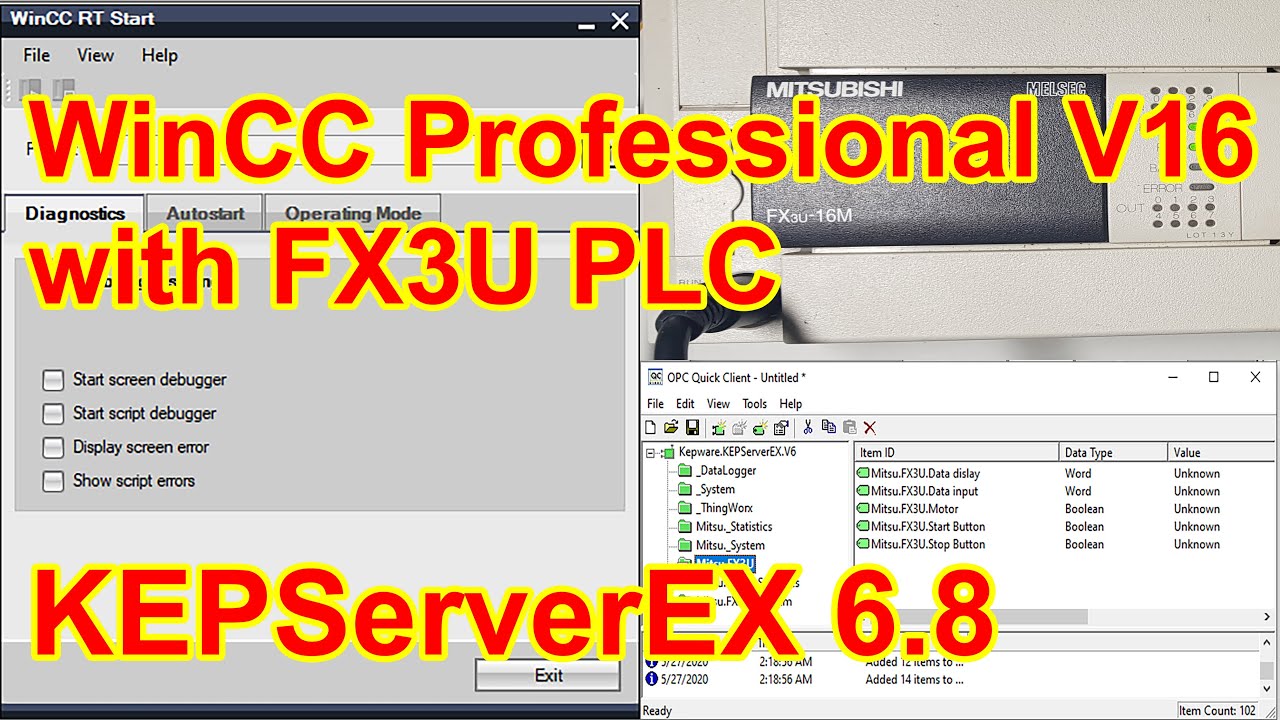 Connect WinCC Professional V16 with FX3U PLC via OPC KEPServerEX - P8 | Kết nối WinCC với PLC FX