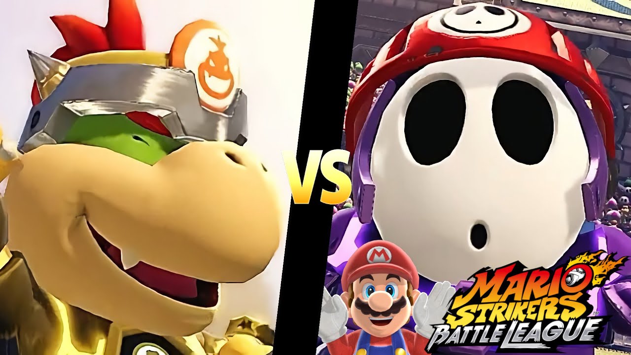 Mario Strikers Battle League Team Bowser Jr vs Team Shy Guy at Lava Castle