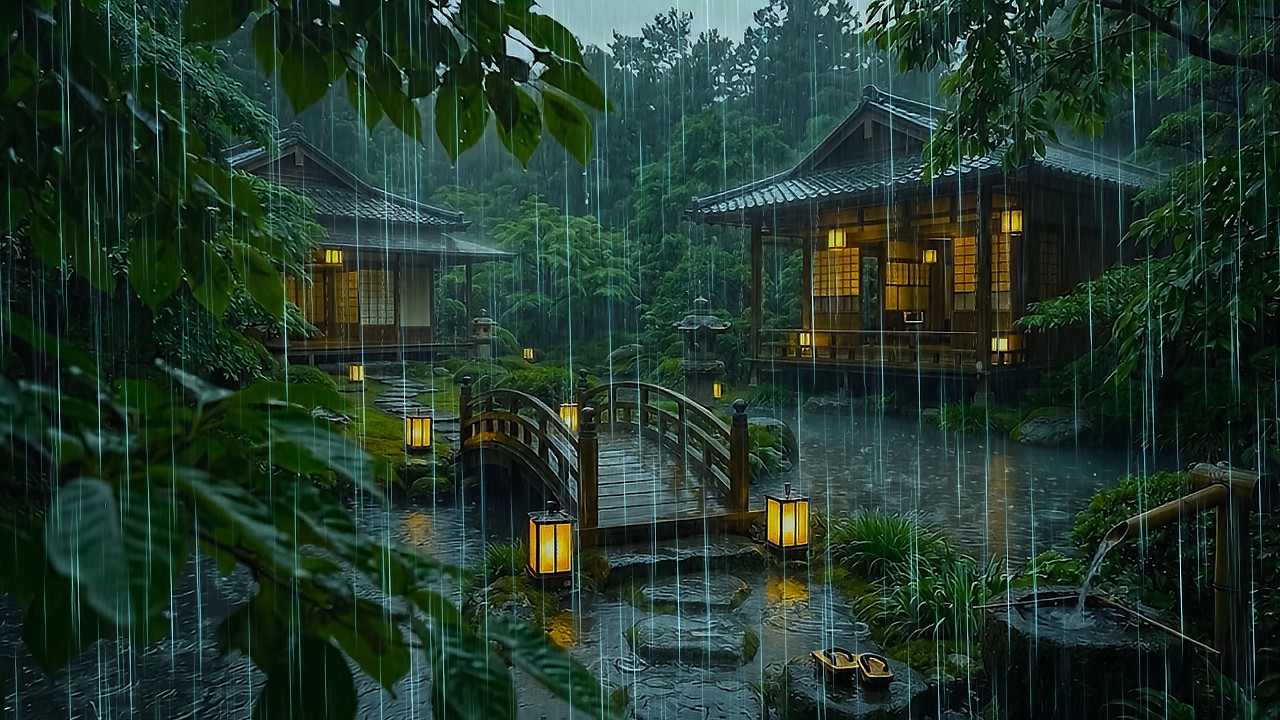Gentle Rainstorm to Help You Fall Asleep Fast | Soft Rain on Wooden Cabin with Thunder
