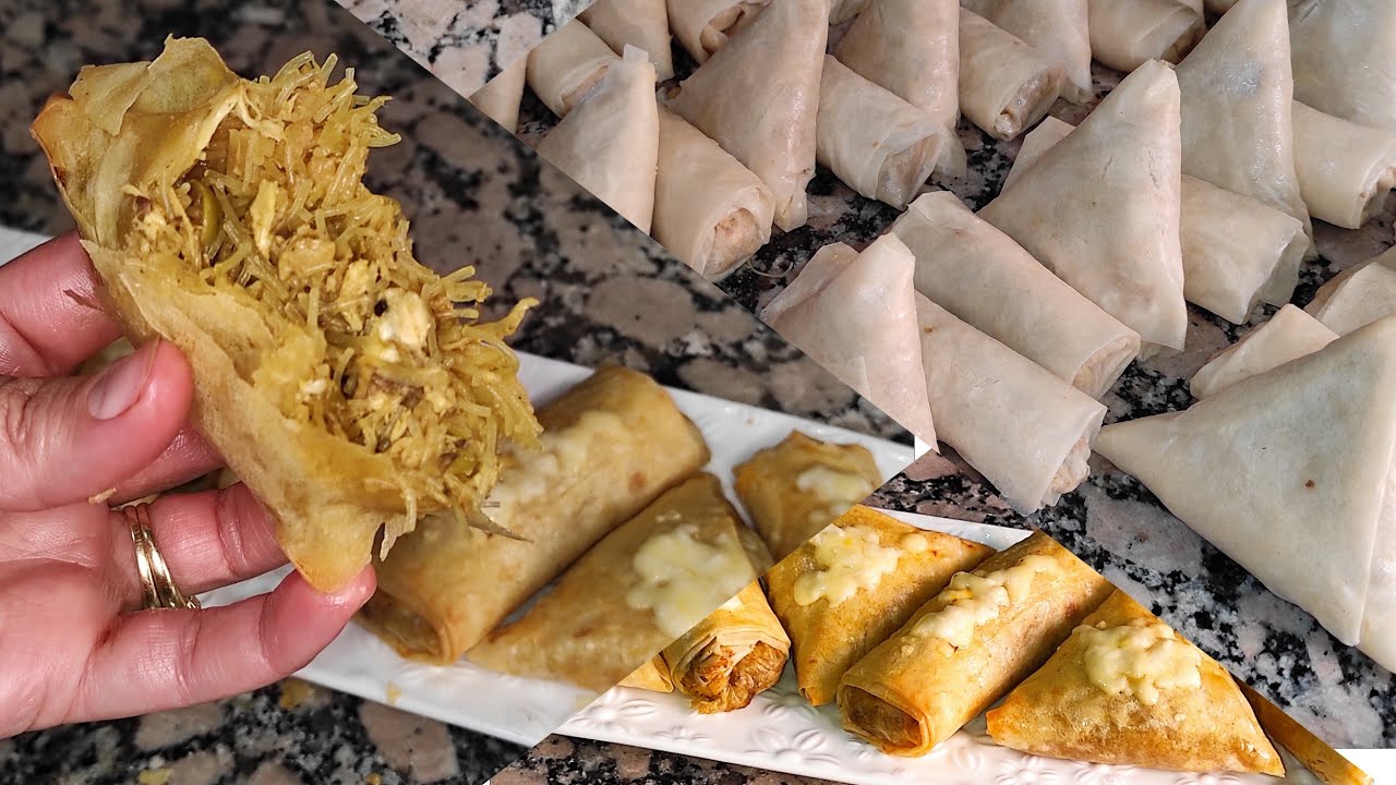 بريوات بالدجاج والشعرية الصينية بطريقة بسيطة وسهلة بحشوة معلكة والذاذ بزاف 😋