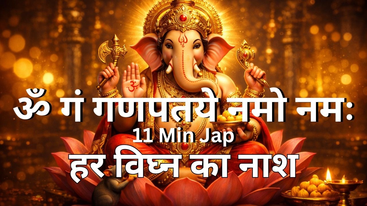 हर विघ्न और संकट का नाश 🐘 Om Gan Ganapataye Namo Namah | 11 Min Jap