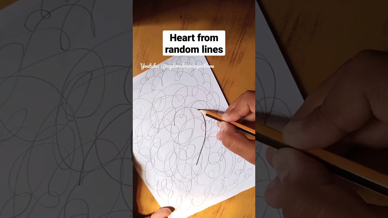 Heart ❤️ from random lines #speeddrawing #creativeart #shorts #youtubeshorts