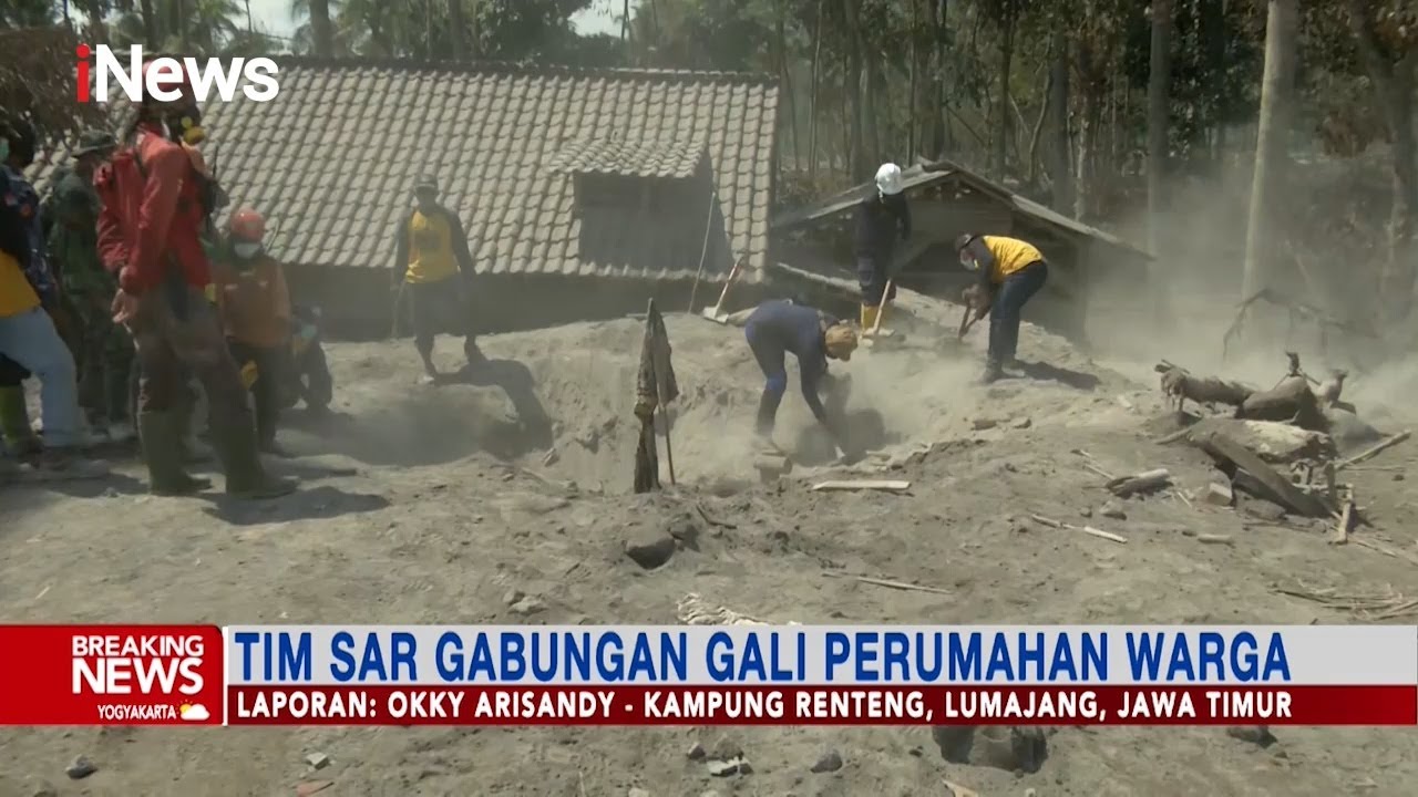 Cari Korban Hilang, Petugas Gabungan Gali Rumah Warga dari Abu Vulkanik Semeru #BreakingNews 08/12