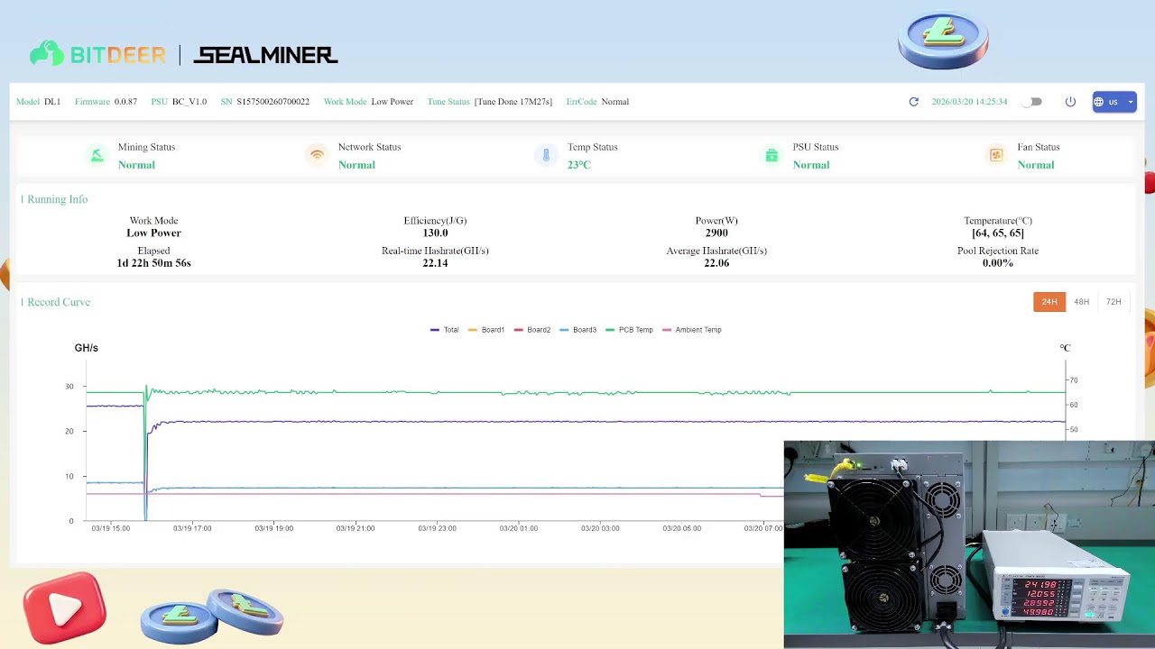 Inside SEALMINER DL1 Air — LIVE Mining Data in Action
