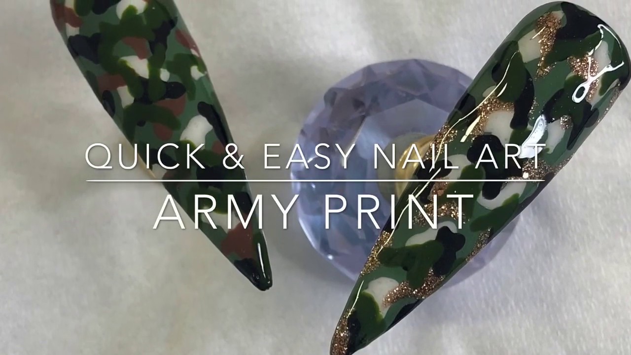 Quick & Easy Nail Art | Army Print
