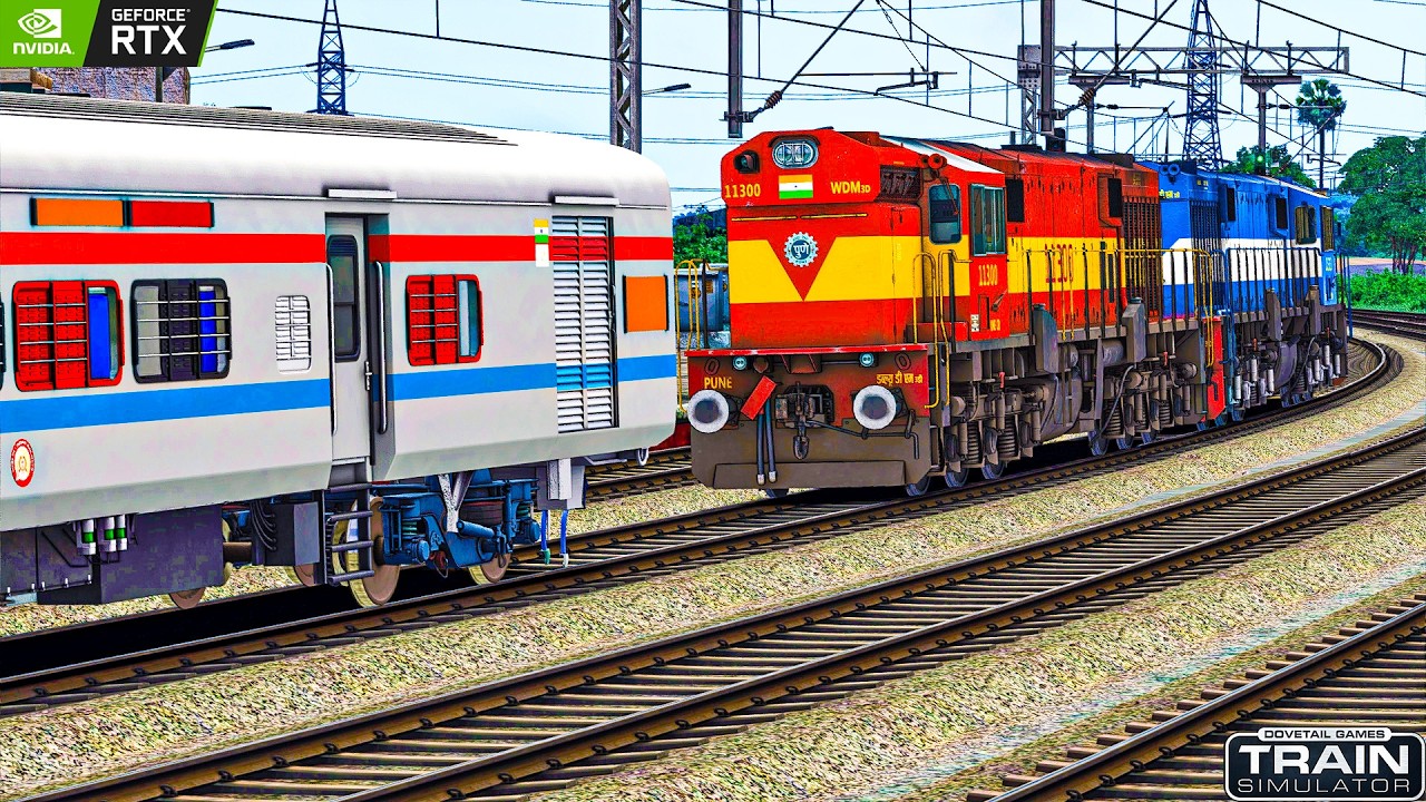 WDM3D to WAP5 LOCOMOTIVE CHANGE | BUMPY RAILROAD | Train Crossing Simulator | Railworks | Train Game