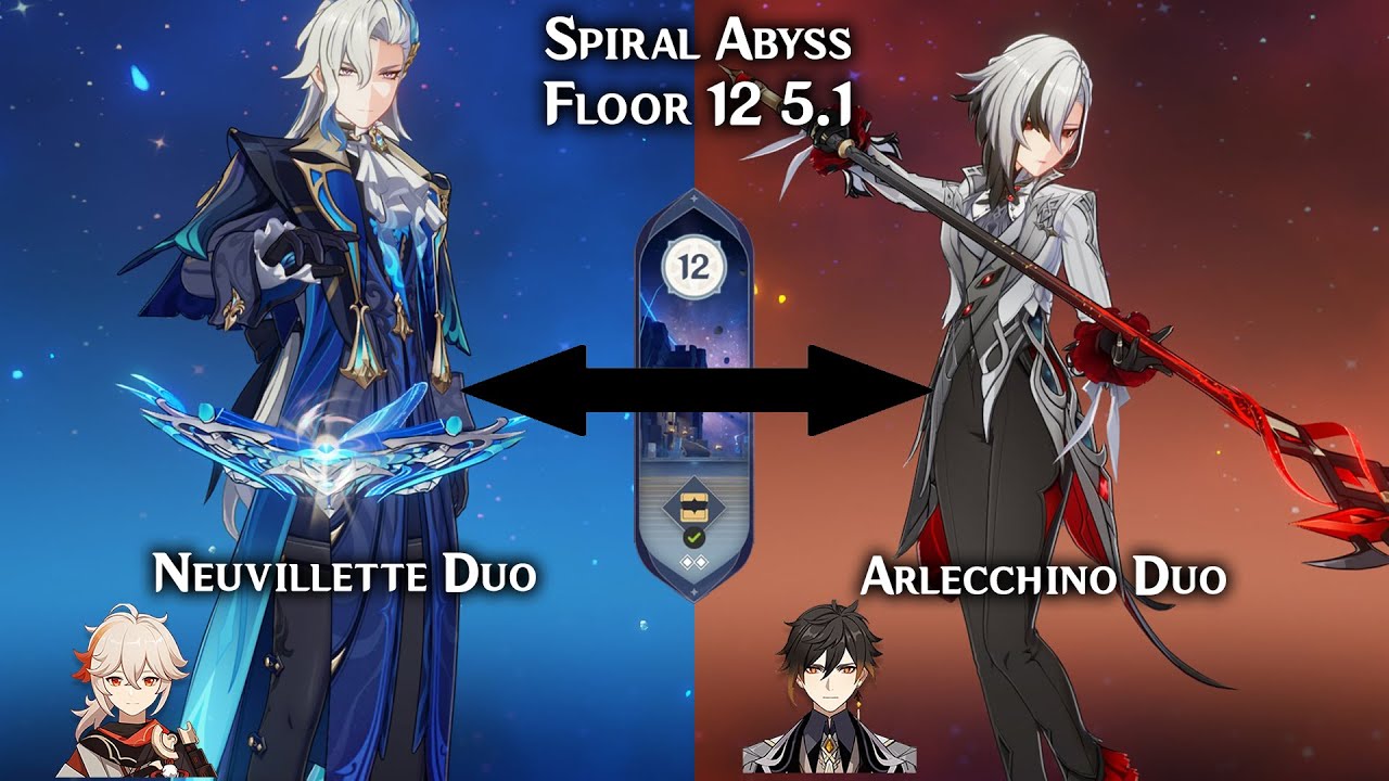 [DUO] NEW Spiral Abyss 5.1 C0 Neuvillette Duo & Arlecchino Duo  | Floor 12 Genshin Impact