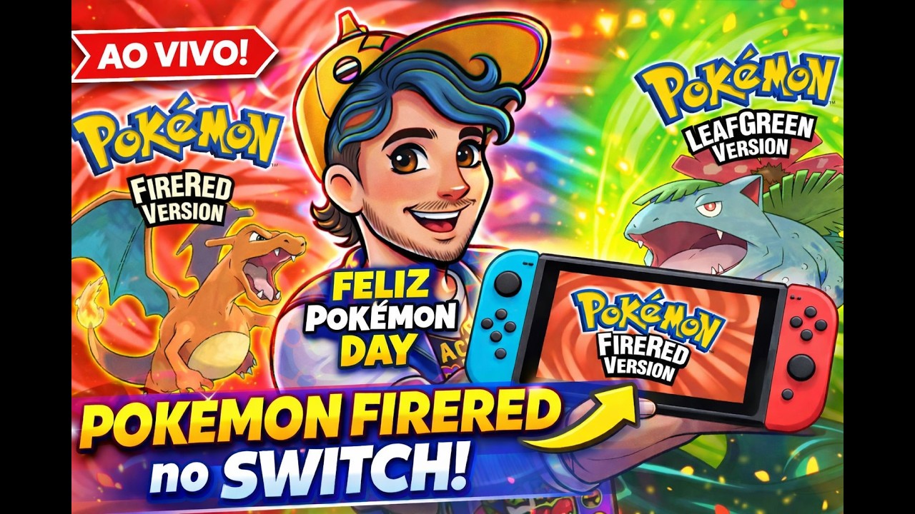 🔴 LIVE: Pokémon FireRed no Nintendo Switch | Feliz Pokémon Day! Gameplay AO VIVO em Kanto!