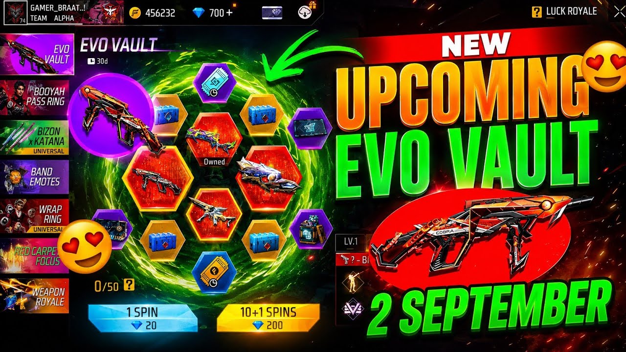 100% *CONFIRM* COBRA MP40? NEXT EVO VAULT EVENT || SEPTEMBER MONTH MONTH EVO VAULT FREE FIRE 2026