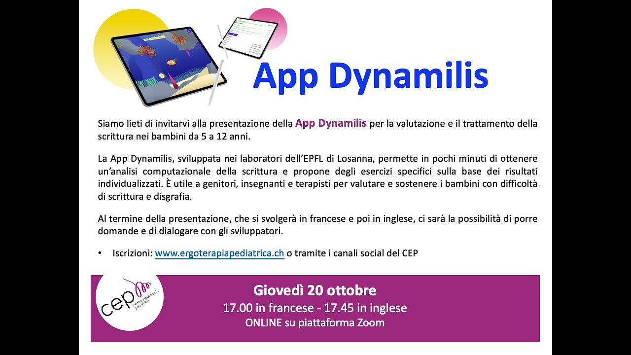 Évaluation de la dysgraphie et entraînement graphomoteur avec Dynamilis- Ergoterapia Bellinzona