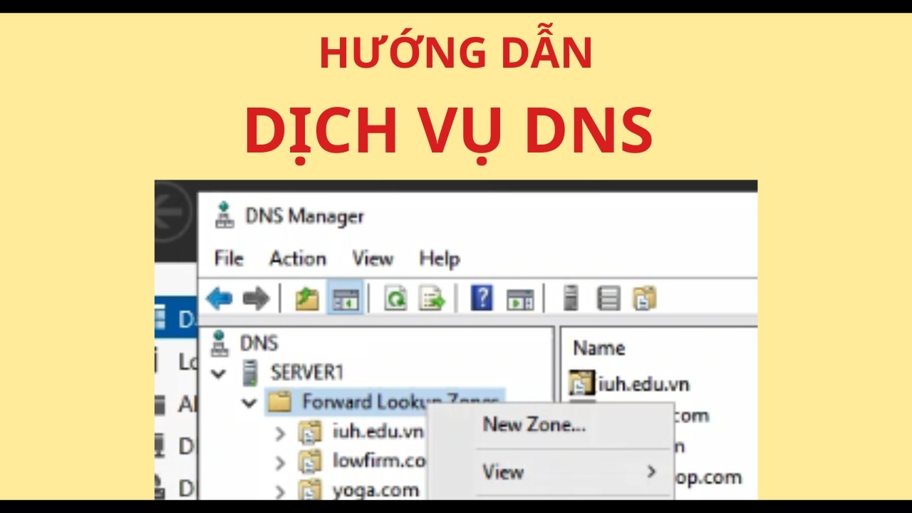 HƯỚNG DẪN CÀI ĐẶT VÀ CẤU HÌNH DỊCH VỤ DNS (PHÂN GIẢI TÊN MIỀN) TRÊN MÁY SERVER (2019)