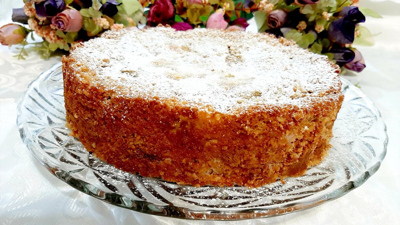 Банановый пирог с овсяными хлопьями, без теста и без глютена. Просто, легко и вкусно.