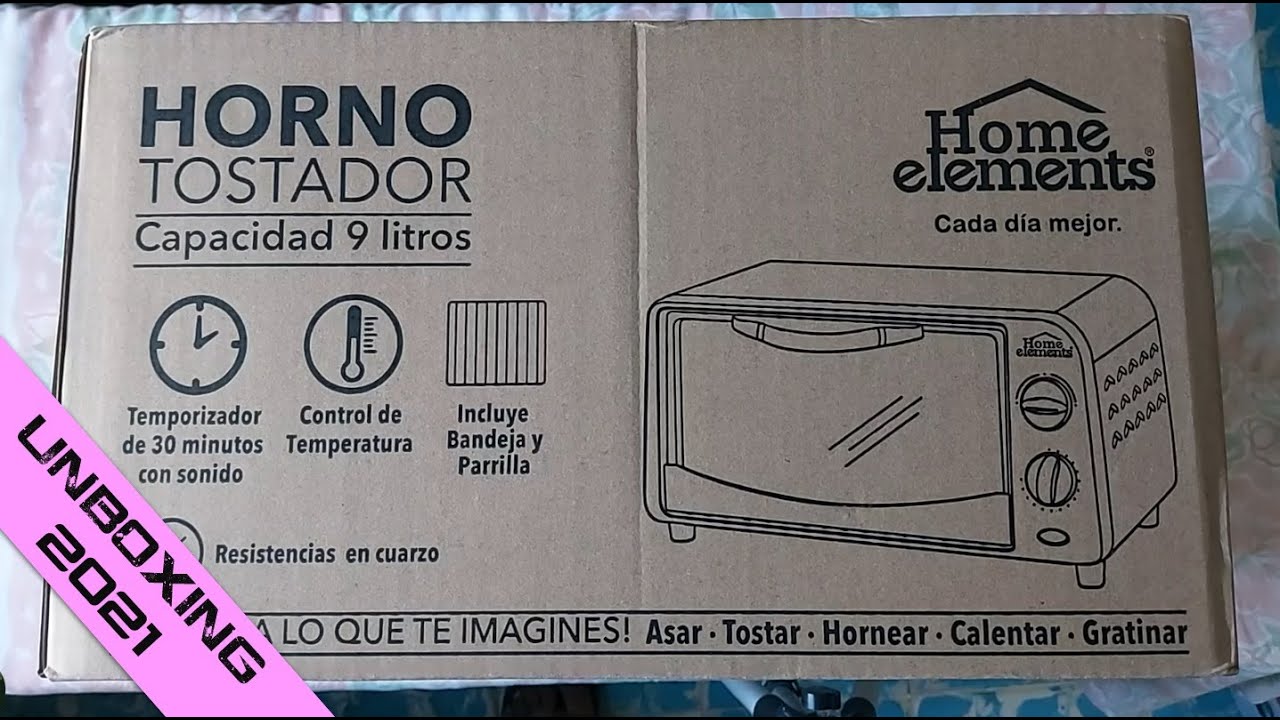 Horno Tostador 9 Litros, Home Elements (GR09A1) 🎁 UNBOXING 🎁 📺 ElGaryMX 📺