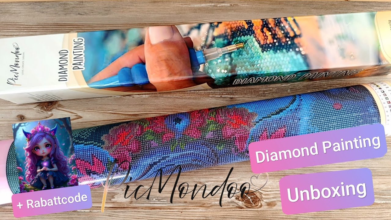💎 Diamond Painting Unboxing Picmondoo Little Violett + 10% Rabattcode 🛍️