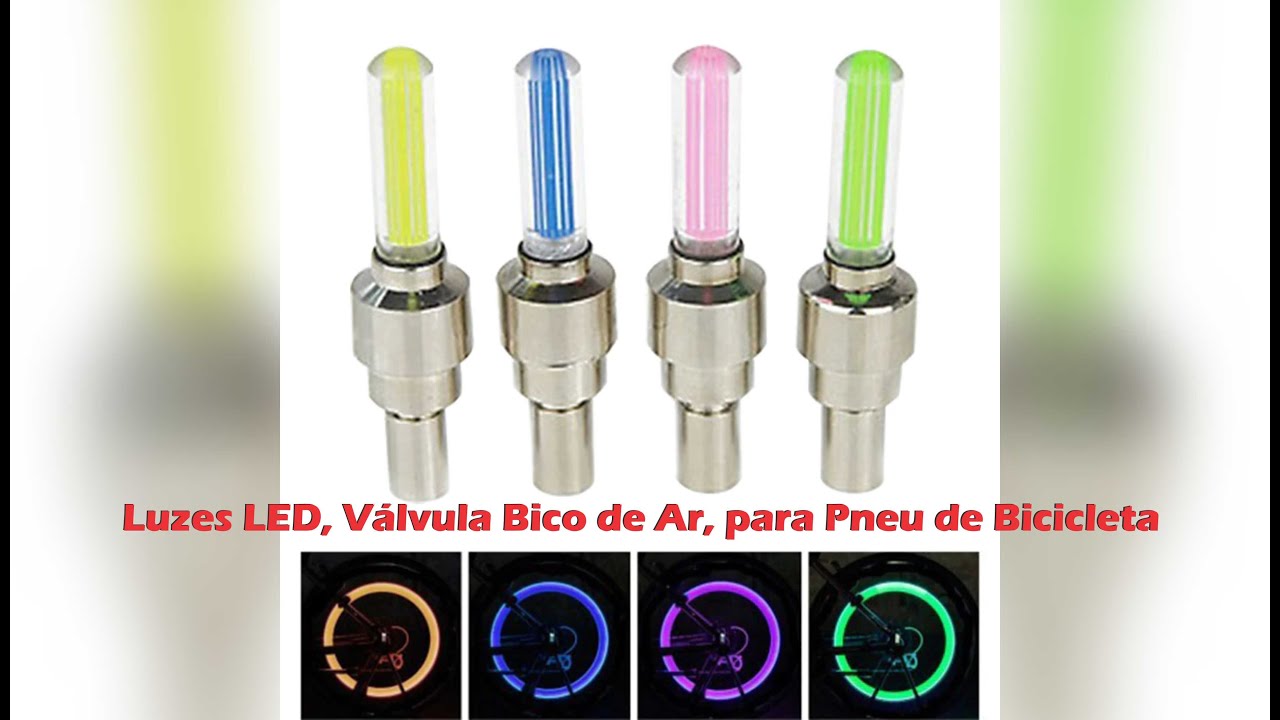 Luzes LED, Válvula Bico de Ar, para Pneu de Bicicleta