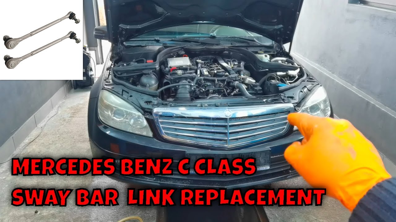 Замена передних стоек стабилизатора поперечной устойчивости на Mercedes Benz C-класса