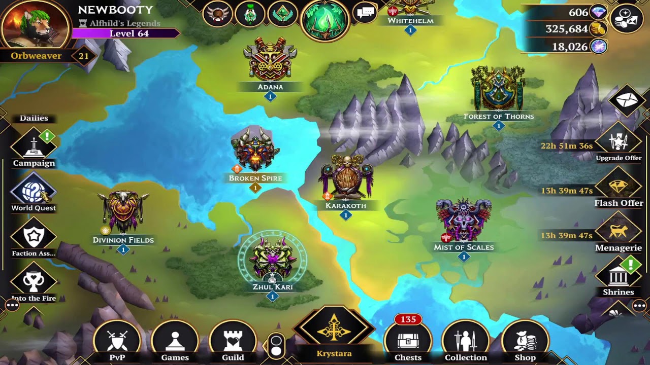 Rowanne & Mountain Crusher New Account Playthru Part 8 Lvl 60 Gems of War Beginner Guide 2025