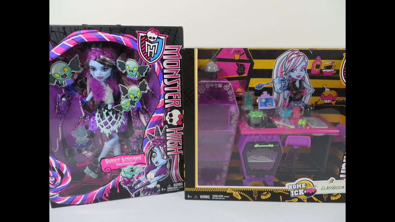 Monster High Abbey Bominable Sweet Screams Home Ick Classroom Shopkins Playset Unboxing Doll Review