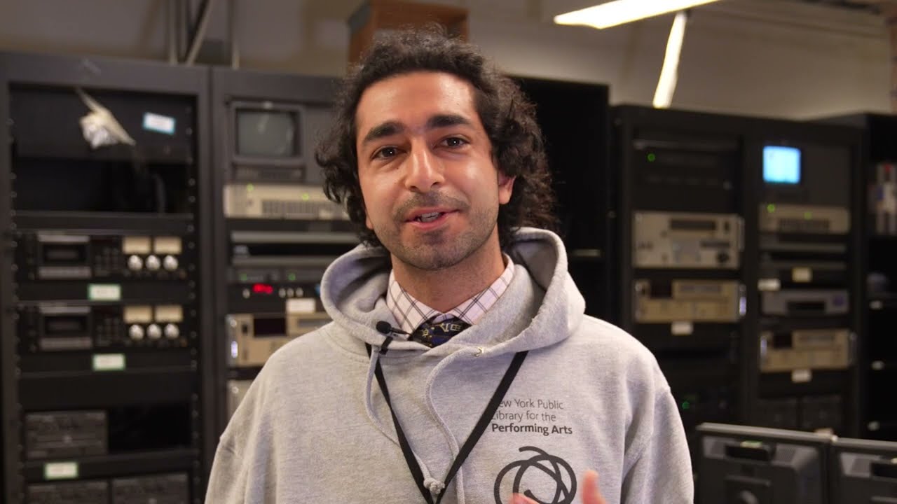 What happens when you request archival video or audio at the Library for the Performing Arts?