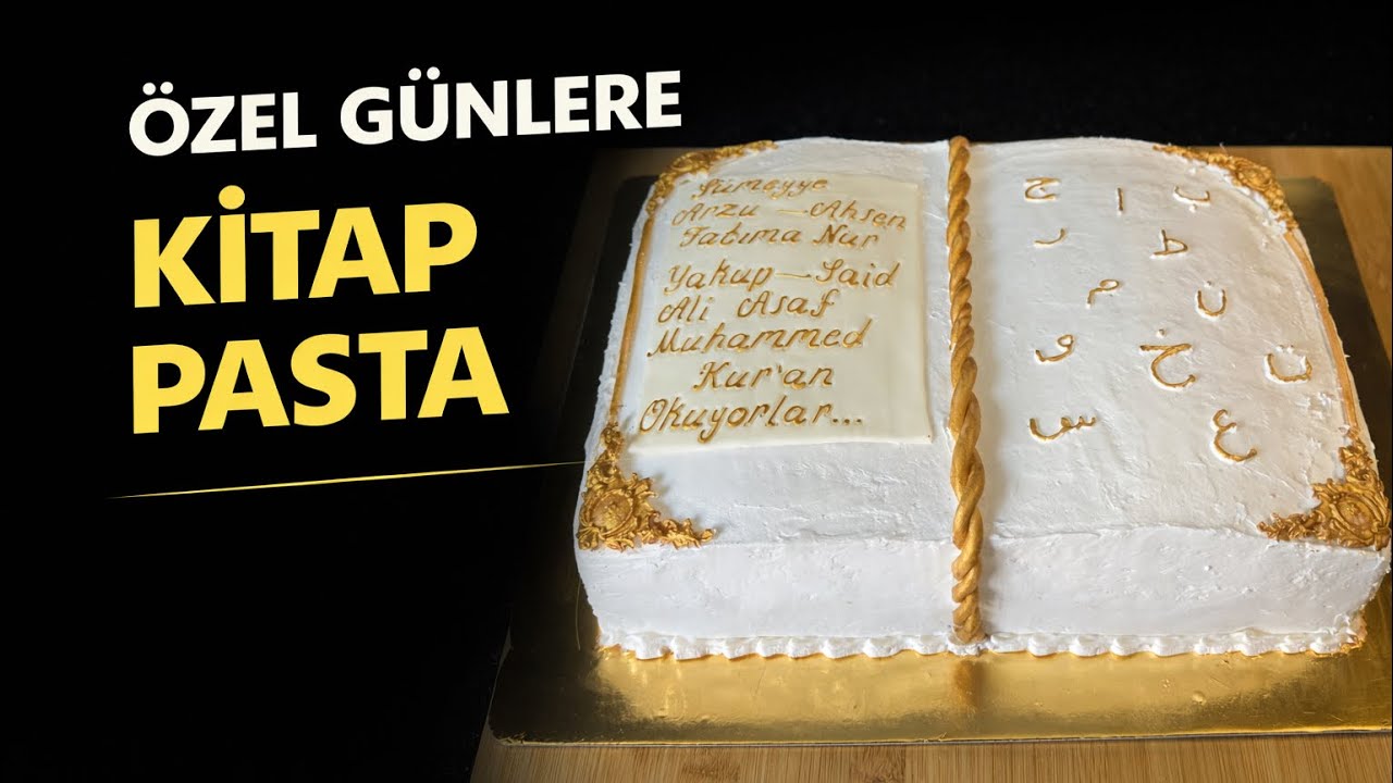 KİTAP ŞEKLİNDE PASTA YAPIMI💯KUR'AN MERASİMİ İÇİN PASTA💯 #kitappasta #kitapşeklindepasta