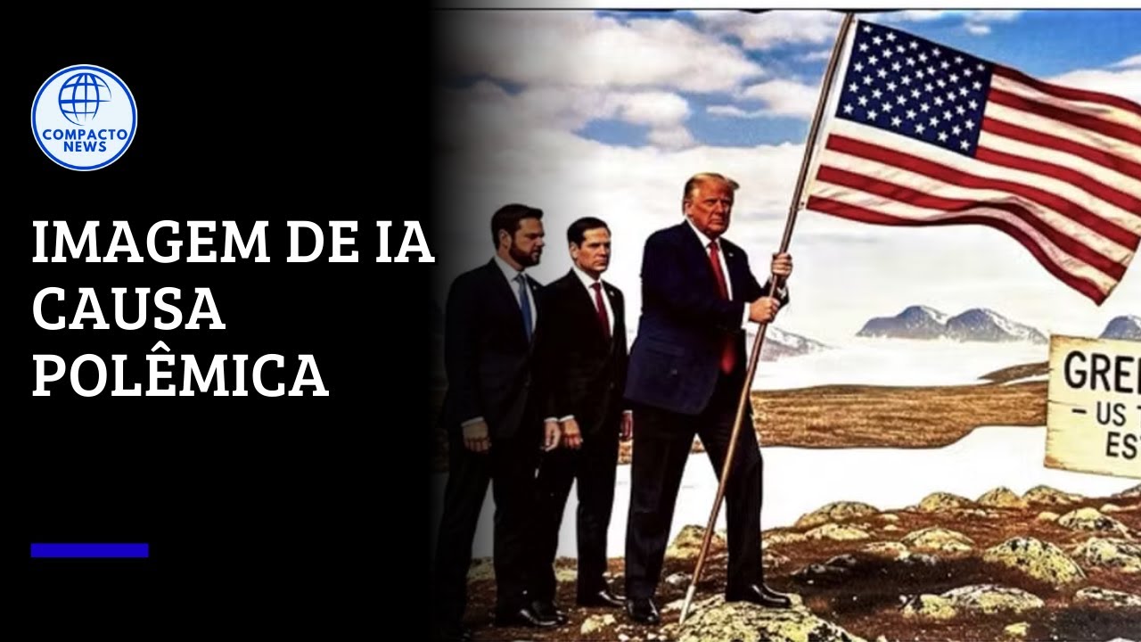 Trump posta montagem de IA com bandeira dos EUA na Groenlândia