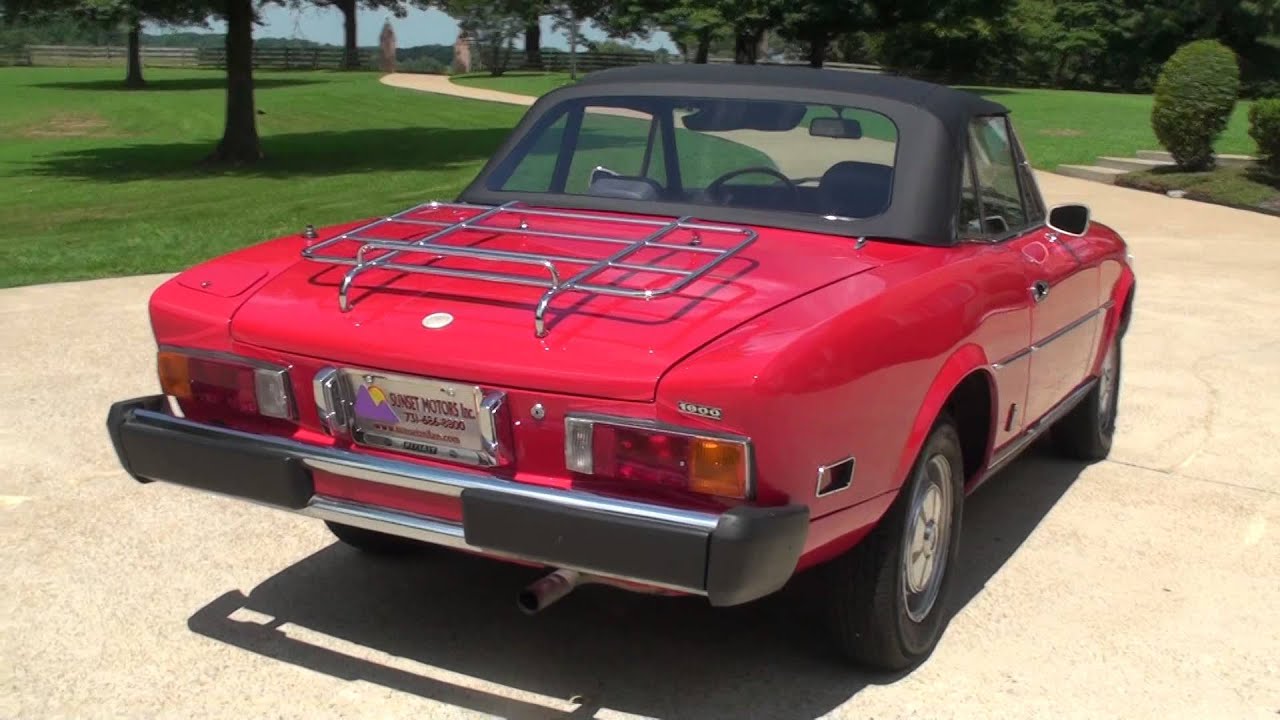HD VIDEO 1978 FIAT 124 SPIDER ITALIAN FERRARI RED CONVERTIBLE FOR SALE SEE WWW SUNSETMOTORS COM