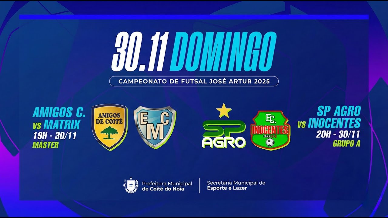 CAMPEONATO JOS&Eacute; ARTHUR  - ABERTURA - 30/11/2025