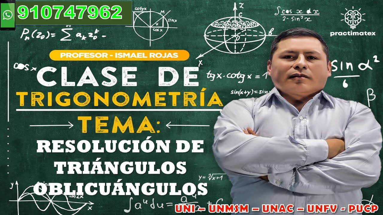 RESOLUCI&Oacute;N DE TRI&Aacute;NGULOS OBLICUANGULOS (LEY DE SENOS Y PROYECCIONES) - POSTULANTES