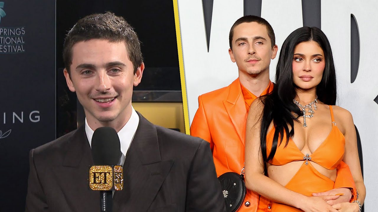 Timothée Chalamet on His and Kylie Jenner's MATCHING Orange Outfits (Exclusive) 