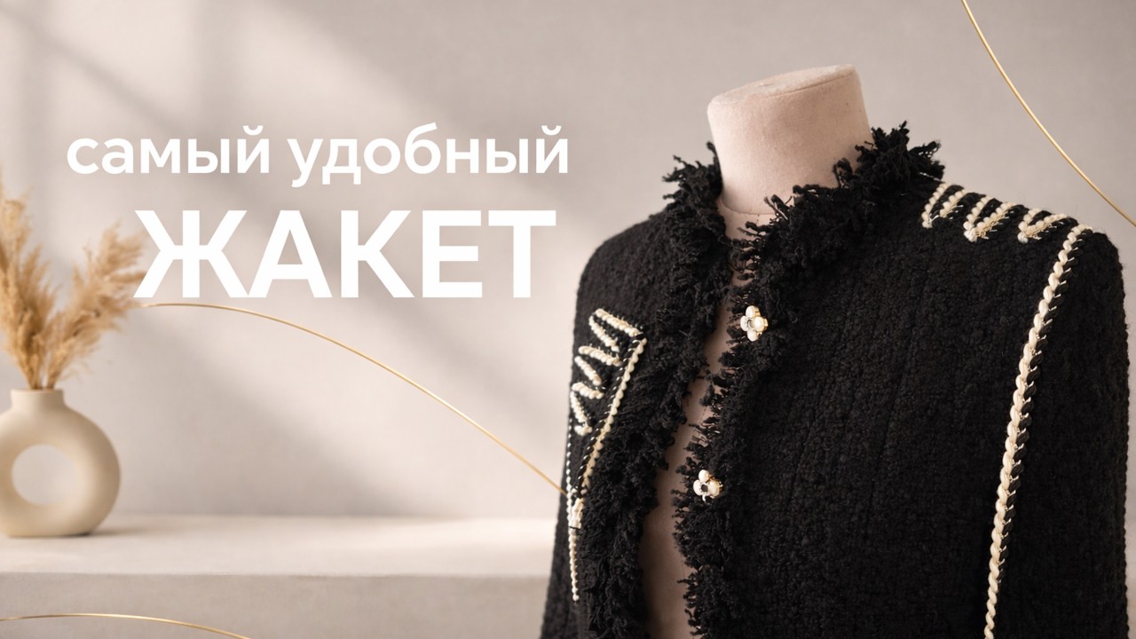Шью жакет из твида на шелке