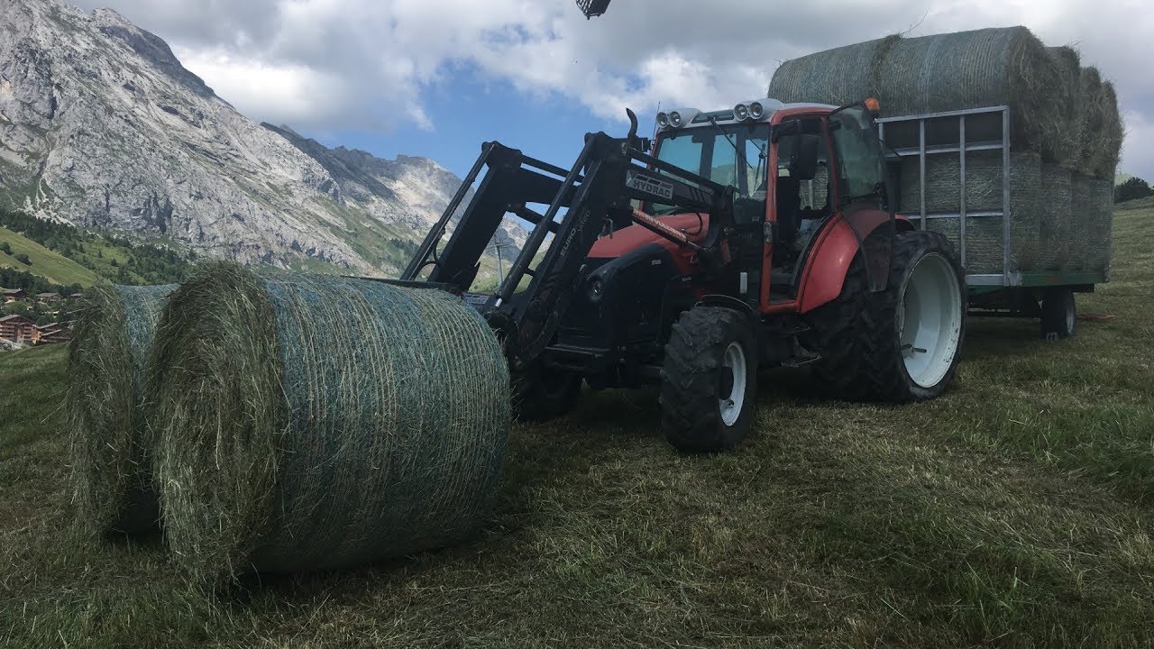 Foin en Montagne dans les Fermes de Haute-Savoie / Linder GeoTrac 104 / Reform H6S