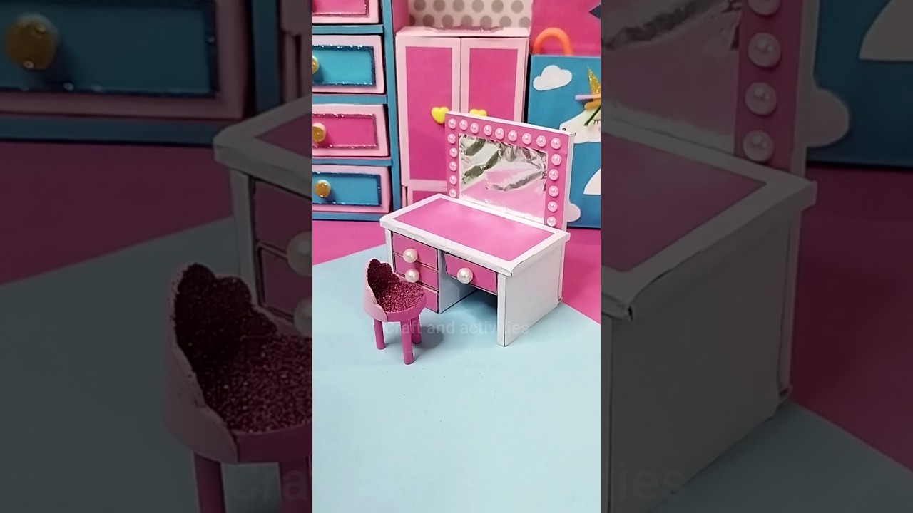 DIY Cute Mini Dressing Table#minicraft#dollhouse#barbie#Cuteminicraft