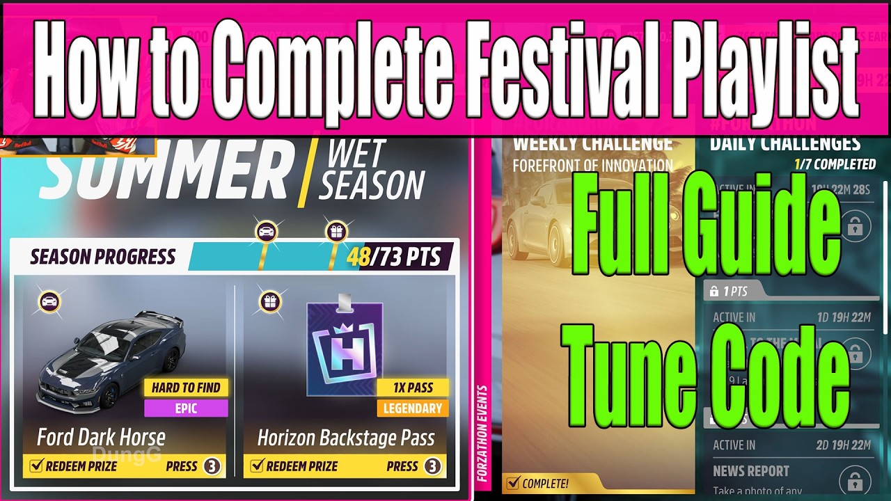 Forza Horizon 5 How to Complete Festival Playlist Summer Season Series 60 Full Guide, Tune Code