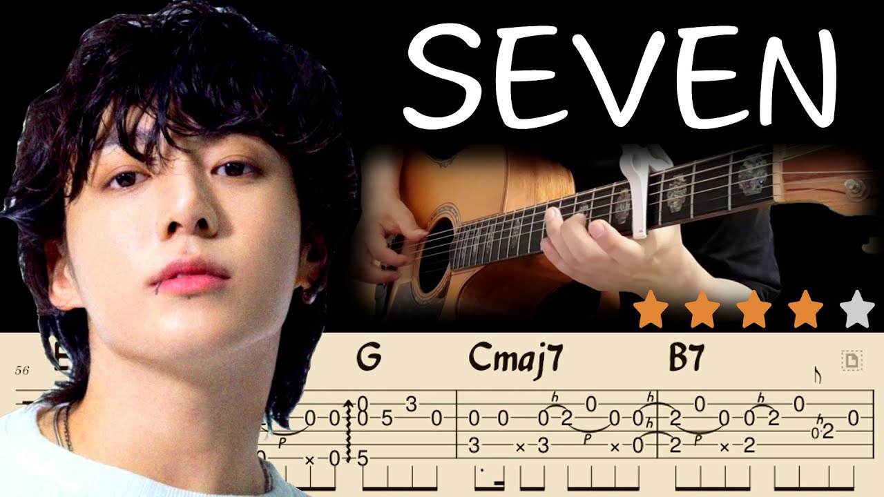 🔴(Jung Kook) 'Seven (feat. Latto)'ㅣFingerstyle Guitar TutorialㅣAcoustic Ver.ㅣTabs &Lyricsㅣ정국(BTS)