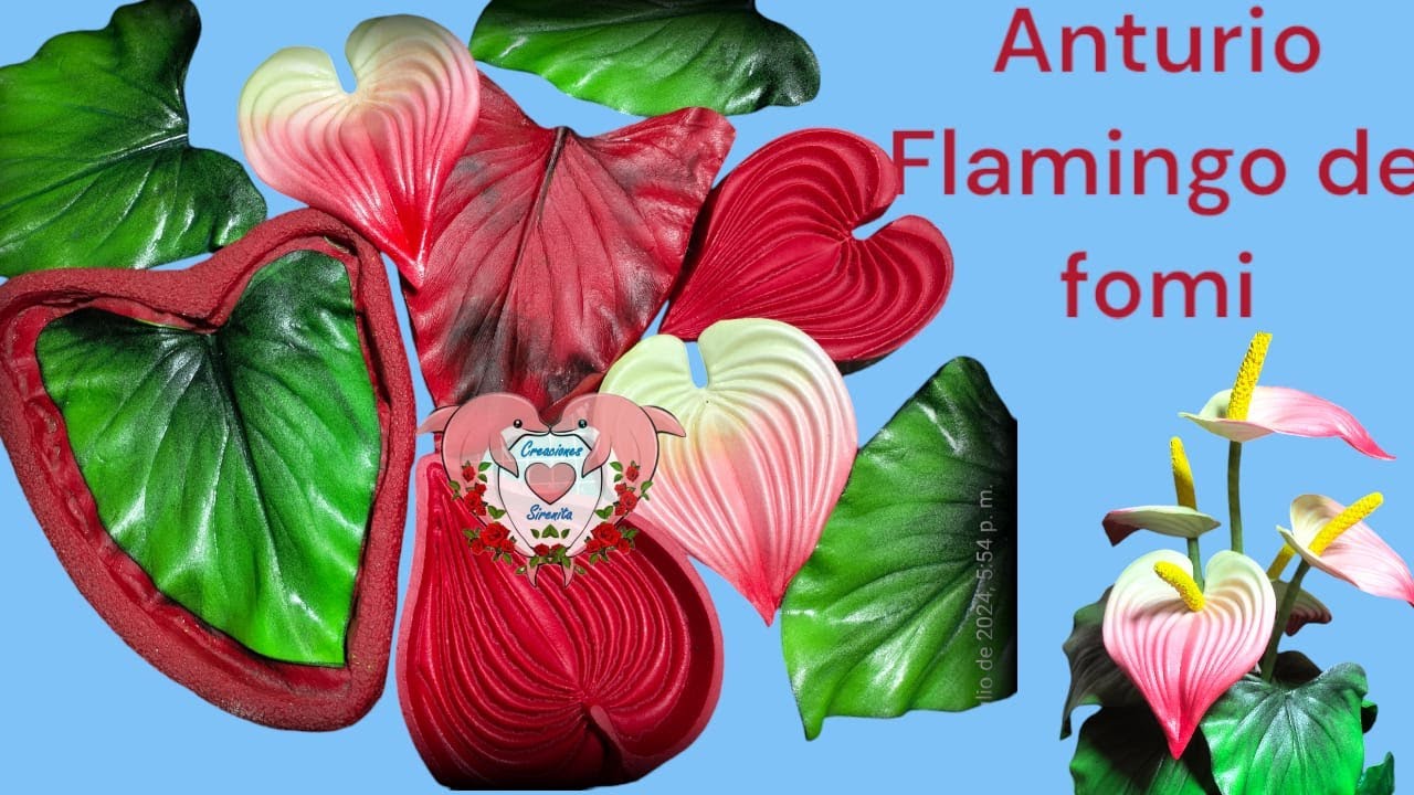 ❤️ #Diy tutorial Anturio Flamingo realista de fomi/goma Eva #annser